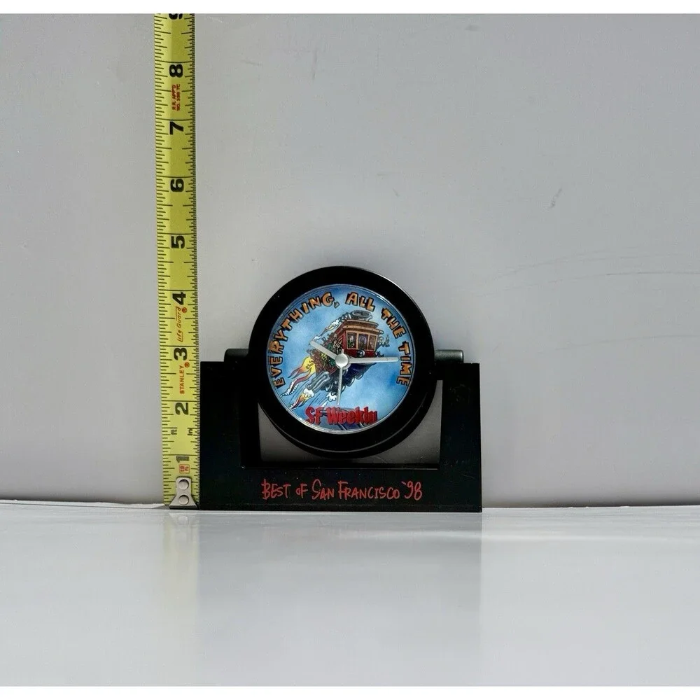 Rare Vintage Promotional SF Weekly Clock San Francisco Cable Car Tested Works